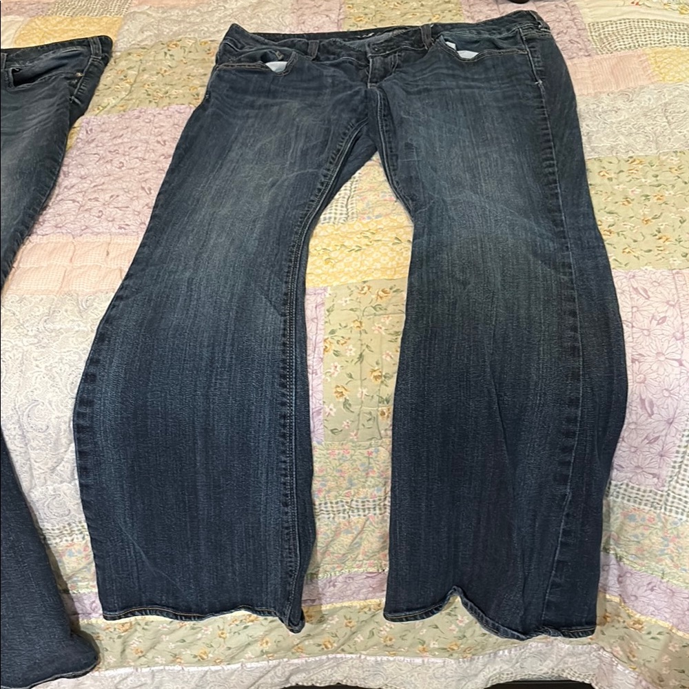American Eagle Outfitters Blue Flare Wide Leg Jeans